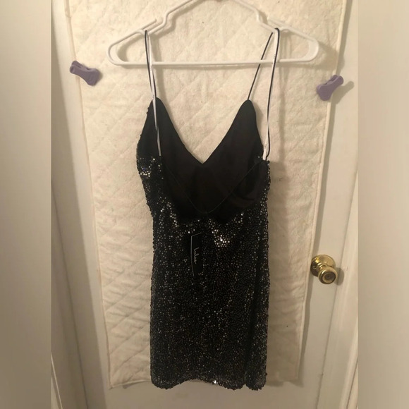 NWT Lulu’s Force of Fashion Black Backless Sequin Mini Dress - Picture 5 of 7